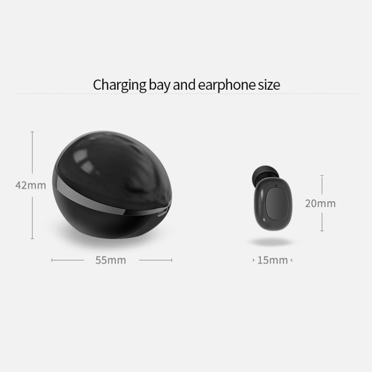 A10 TWS Space Capsule Shape Wireless Bluetooth Earphone with Magnetic Charging Box & Lanyard, Support HD Call & Automatic Pairing Bluetooth, White + Black, Black, Black White, White