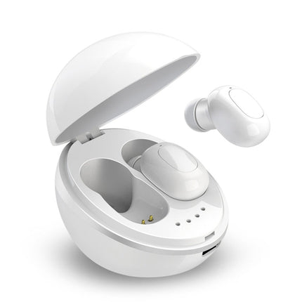 A10 TWS Space Capsule Shape Wireless Bluetooth Earphone with Magnetic Charging Box & Lanyard, Support HD Call & Automatic Pairing Bluetooth, Black, Black White, White, White + Black