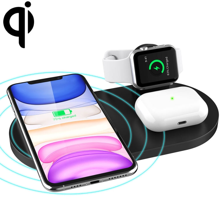 A04 3 in 1 Multi-function Qi Standard Wireless Charger for Mobile Phones & iWatch & AirPods