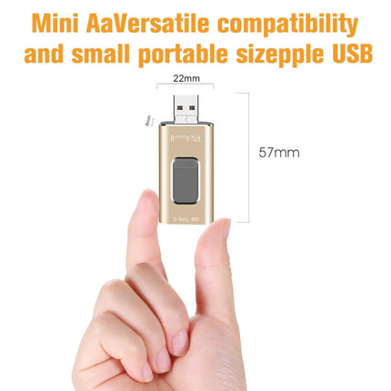 Richwell 3 in 1 128G Type-C + 8 Pin + USB 3.0 Metal Push-pull Flash Disk with OTG Function
