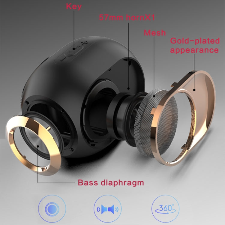 X6 TWS 5W Outdoor Waterproof Bass Wireless Bluetooth Speaker, Support Hands-free / USB / AUX / TF Card