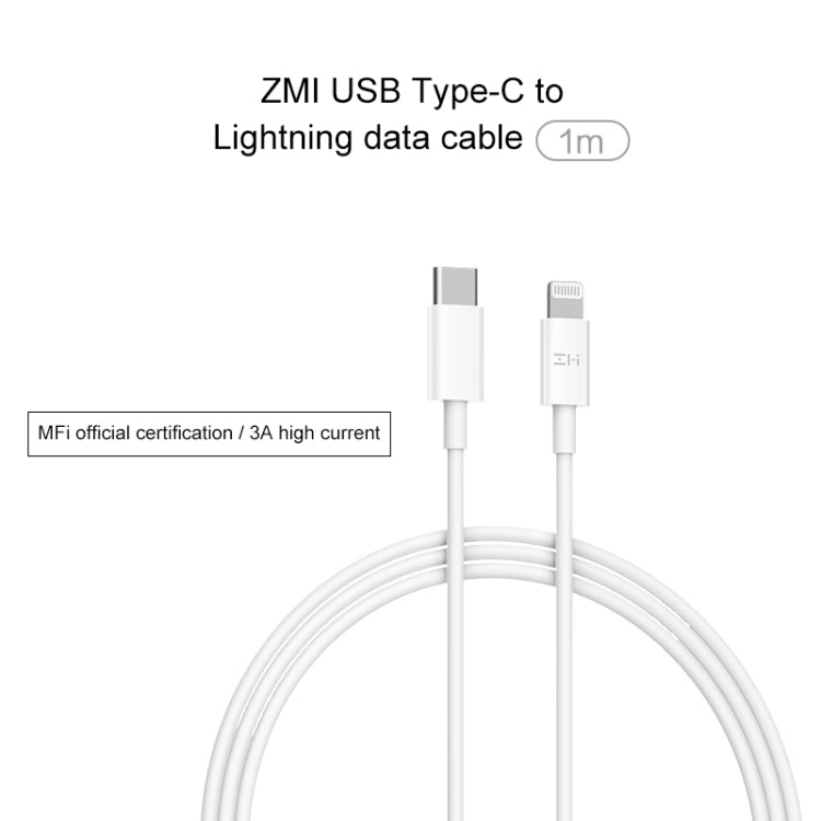 Original Xiaomi AL870C ZMI Type-C / USB-C to 8 Pin Charging Cable, Length: 1m