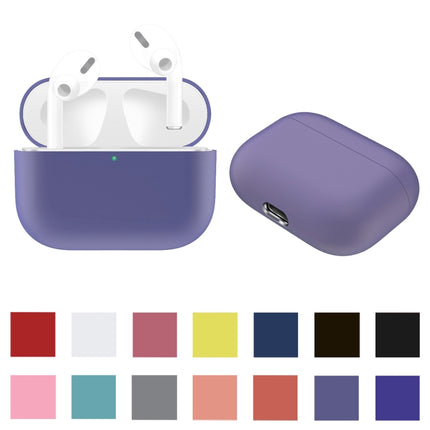 For AirPods Pro Solid Color Silicone Earphone Protective Case, Purple, Red, Black, Baby Blue, Coffee, White, Dark Blue, Yellow, Pink, Green, Grey, Light Pink, Watermelon Red, Light Purple