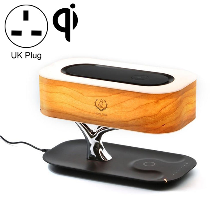 Tree Light Bluetooth Speaker Desk Lamp Phone Wireless Charger, UK Plug, UK Plug