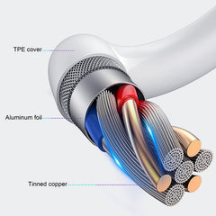 WK WDC-111 5A 3 In 1 8 Pin + Micro + Type-C / USB-C Multi-function Super-fast Charging Cable, Length: 1.3m
