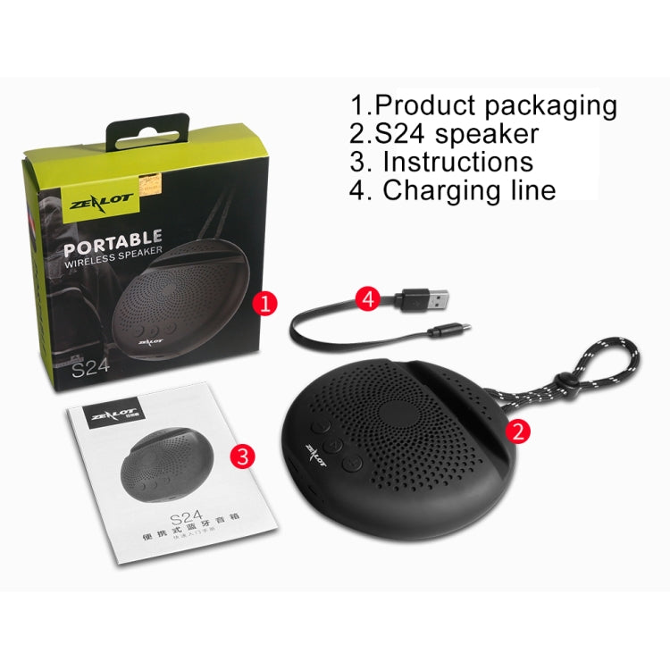 ZEALOT S24 Portable Stereo Bluetooth Speaker with Lanyard & Mobile Card Slot Holder, Supports Hands-free Call & TF Card, S24