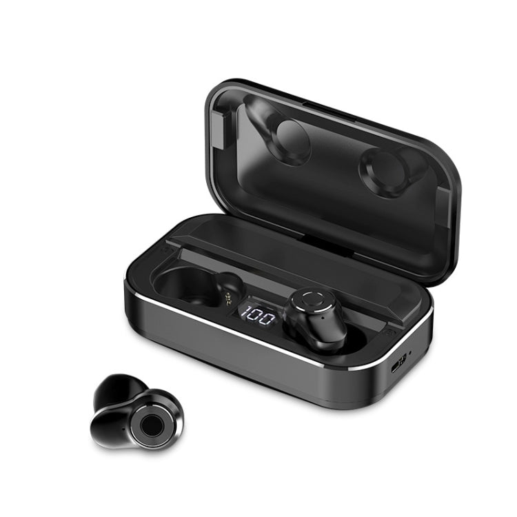 A6 TWS Bluetooth 5.0 Touch Wireless Bluetooth Earphone with Charging Box & LED Smart Digital Display, Support Voice Assistant & Memory Connection & HD Call, A6 Black, A6 Blue, A6 Silver