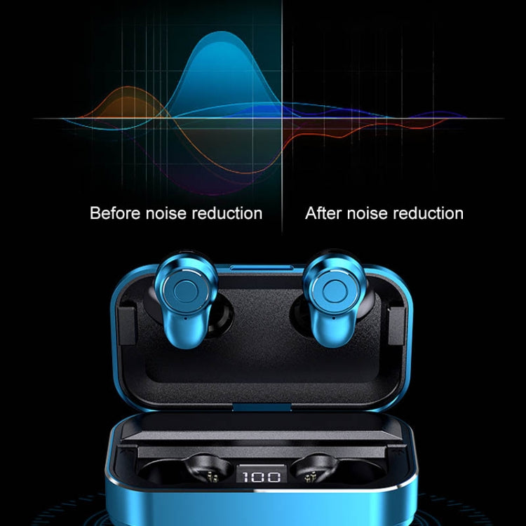 A6 TWS Bluetooth 5.0 Touch Wireless Bluetooth Earphone with Charging Box & LED Smart Digital Display, Support Voice Assistant & Memory Connection & HD Call, A6 Black, A6 Blue, A6 Silver