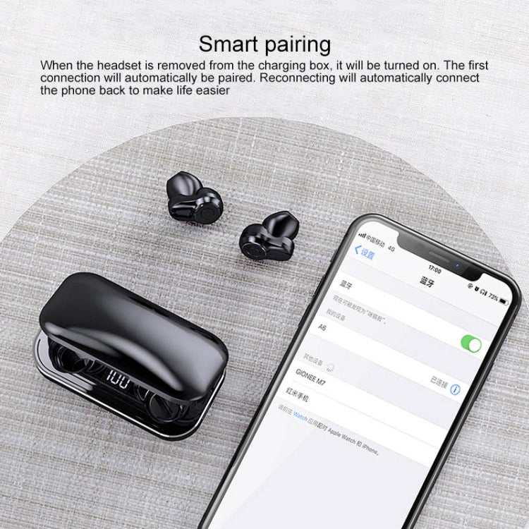 A6 TWS Bluetooth 5.0 Touch Wireless Bluetooth Earphone with Charging Box & LED Smart Digital Display, Support Voice Assistant & Memory Connection & HD Call, A6 Black, A6 Blue, A6 Silver