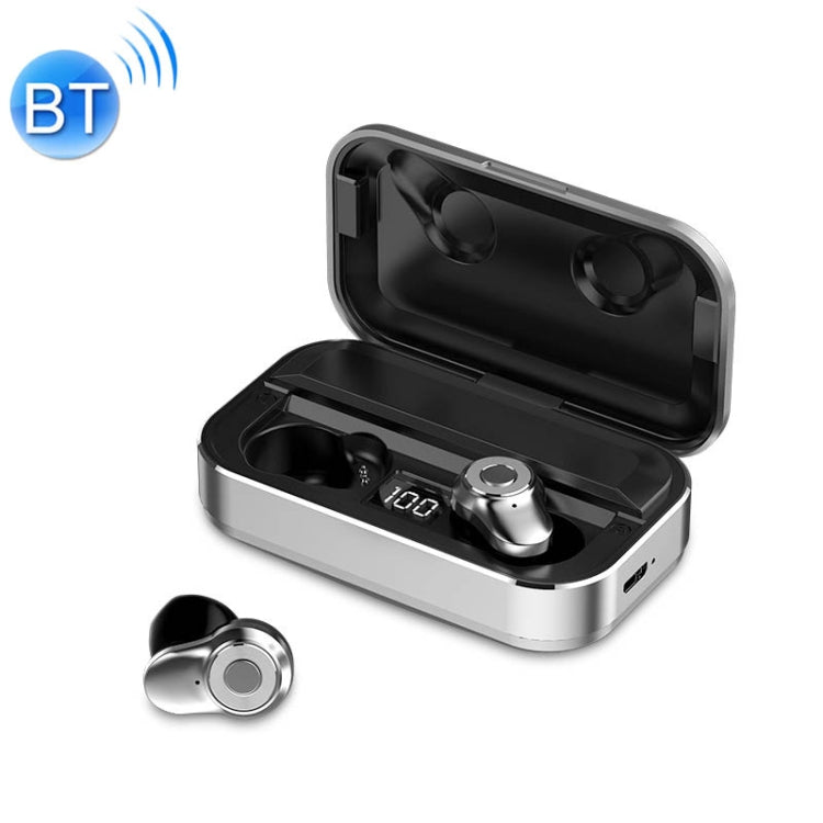 A6 TWS Bluetooth 5.0 Touch Wireless Bluetooth Earphone with Charging Box & LED Smart Digital Display, Support Voice Assistant & Memory Connection & HD Call, A6 Black, A6 Blue, A6 Silver