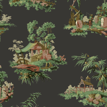 Vintage Oriental Wallpaper - Putty