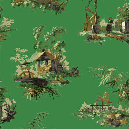 Vintage Oriental Wallpaper - Putty
