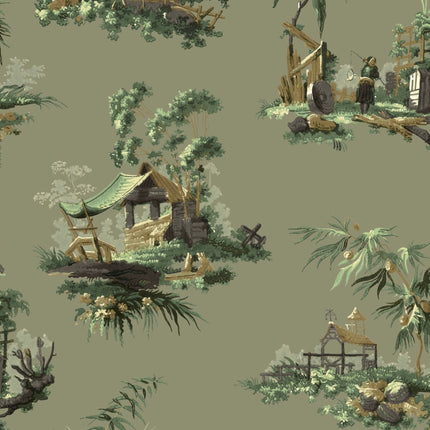 Vintage Oriental Wallpaper - Fern