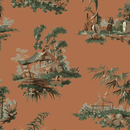 Vintage Oriental Wallpaper - Fern