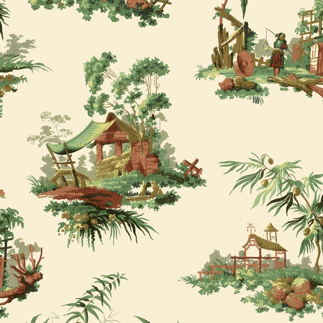 Vintage Oriental Wallpaper - Ivory