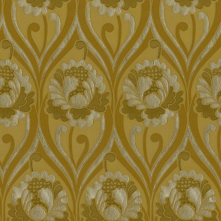 Vintage floral damask Wallpaper - Gold