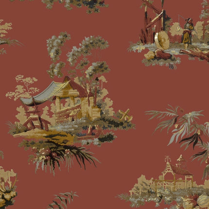 Vintage Oriental Wallpaper - Chinese Red