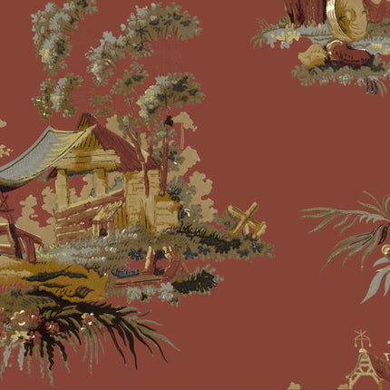 Vintage Oriental Wallpaper - Chinese Red