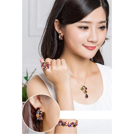 1 Pair Colorful Zircon Earrings Stud Jewelry For Women And Girls