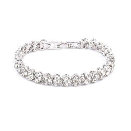 Glamorous Female Crystal Bracelet with Artificial Diamond Inlaid for Wedding, Engagement, Mother`s Day And Birthday Gift, Diameter: 5.25 cm, Perimeter:16.5 cm