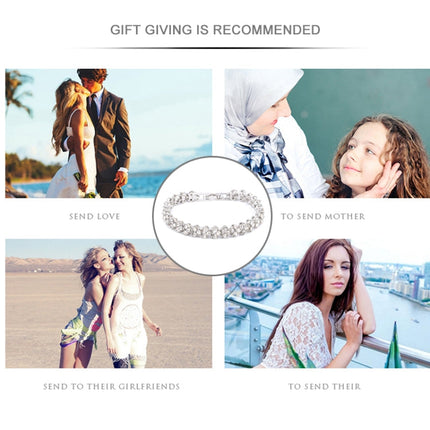 Glamorous Female Crystal Bracelet with Artificial Diamond Inlaid for Wedding, Engagement, Mother`s Day And Birthday Gift, Diameter: 5.25 cm, Perimeter:16.5 cm