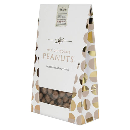 Joybox peanuts coated in milk chocolate in carton