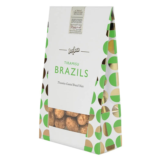 Joybox tiramisu Brazils coated in milk chocolate in carton