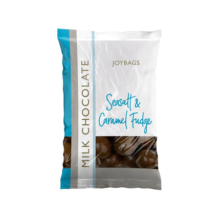 Joybags milk chocolate covered sea salt and caramel fudge pieces