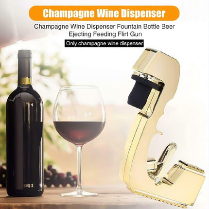 Plastic Wrapped Metal Bubbly Blaster Champagne Bottle Squirt Gun Bar Tool, Plastic Wrapped Metal