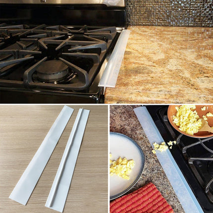 21 inches Gas Stove Slit Strip Antifouling Dustproof Waterproof Kitchen Sealing Strip, 21 inches (White), 21 inches, 21 inches (Black)
