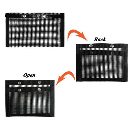 Barbecue Heat Resistant Non-stick Grilling Mesh BBQ Baking Bag, Size: 24 x 14cm (Black), 24 x 14cm (Black)