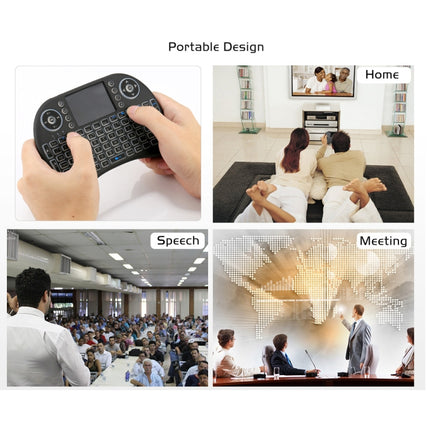 2.4GHz Mini i8 Wireless QWERTY Keyboard with Colorful Backlight & Touchpad & Multimedia Control for PC, Android TV BOX, X-BOX Player, Smartphones