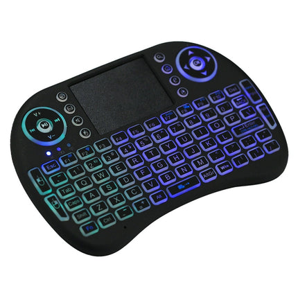 2.4GHz Mini i8 Wireless QWERTY Keyboard with Colorful Backlight & Touchpad & Multimedia Control for PC, Android TV BOX, X-BOX Player, Smartphones