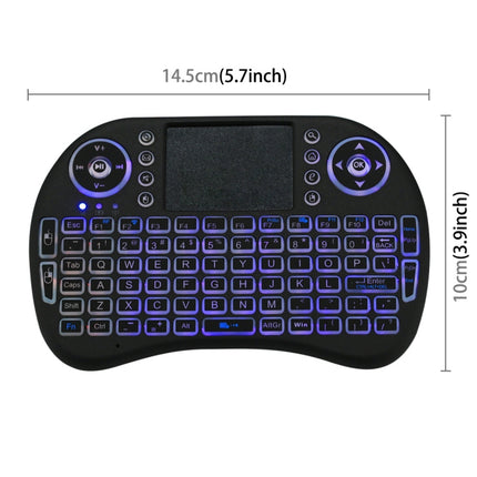 2.4GHz Mini i8 Wireless QWERTY Keyboard with Colorful Backlight & Touchpad & Multimedia Control for PC, Android TV BOX, X-BOX Player, Smartphones
