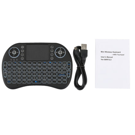 2.4GHz Mini i8 Wireless QWERTY Keyboard with Colorful Backlight & Touchpad & Multimedia Control for PC, Android TV BOX, X-BOX Player, Smartphones