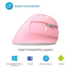 DELUX M618 Mini 2.4G Wireless 2400DPI USB Rechargeable Ergonomic Vertical Mouse, M618 Pink, M618 Grey
