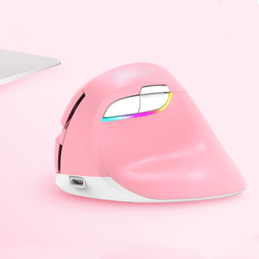 DELUX M618 Mini 2.4G Wireless 2400DPI USB Rechargeable Ergonomic Vertical Mouse, M618 Pink, M618 Grey