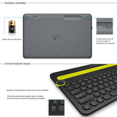Logitech K480 Multi-device Bluetooth 3.0 Wireless Bluetooth Keyboard with Stand