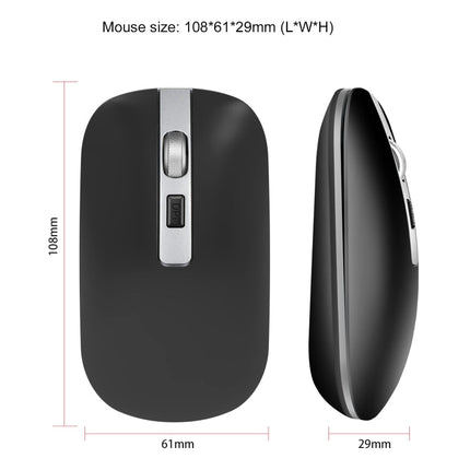 HXSJ M30 Rechargeable Wireless Mouse Metal Wheel Mute 2.4G Office Mouse 500 mAh Built-in Battery