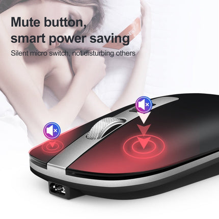 HXSJ M30 Rechargeable Wireless Mouse Metal Wheel Mute 2.4G Office Mouse 500 mAh Built-in Battery