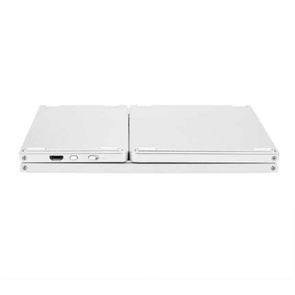 B033 Rechargeable 3-Folding 64 Keys Bluetooth Wireless Keyboard with Touchpad, 3-Folding 64 Keys with Touchpad White