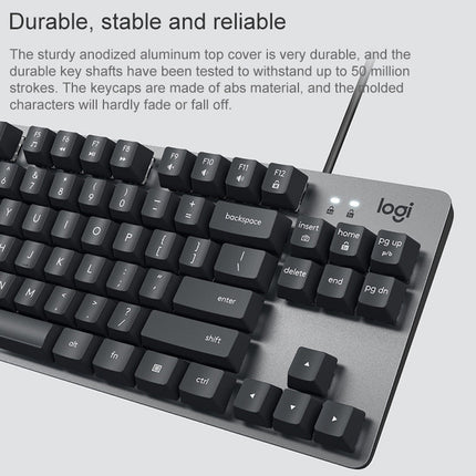 Logitech K835 Mini Mechanical Wired Keyboard, Green Shaft, Green Shaft