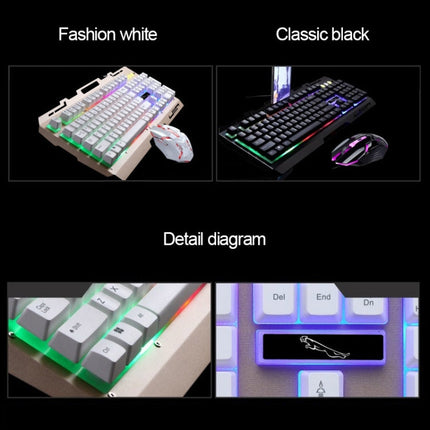 Chasing Leopard G700 USB RGB Backlight Wired Optical Gaming Mouse and Keyboard Set, Keyboard Cable Length: 1.35m, Mouse Cable Length: 1.3m