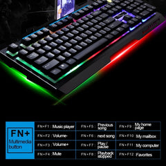Chasing Leopard G700 USB RGB Backlight Wired Optical Gaming Mouse and Keyboard Set, Keyboard Cable Length: 1.35m, Mouse Cable Length: 1.3m, G700 Black, G700 White
