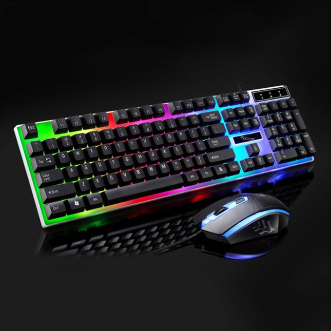 ZGB G21 1600 DPI Professional Wired Colorful Backlight Mechanical Feel Suspension Keyboard + Optical Mouse Kit for Laptop, PC
