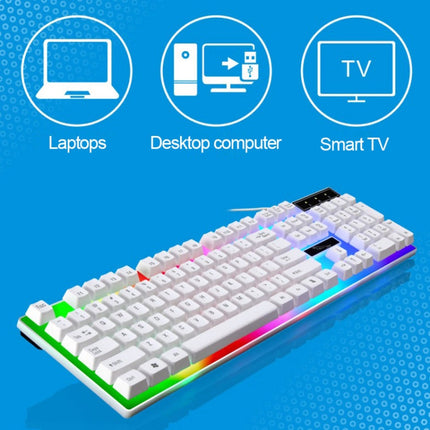 ZGB G21 1600 DPI Professional Wired Colorful Backlight Mechanical Feel Suspension Keyboard + Optical Mouse Kit for Laptop, PC