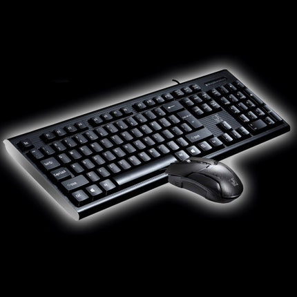 Chasing Leopard Q9 1600 DPI Professional Wired Grid Texture Gaming Office Keyboard + Optical Mouse Kit