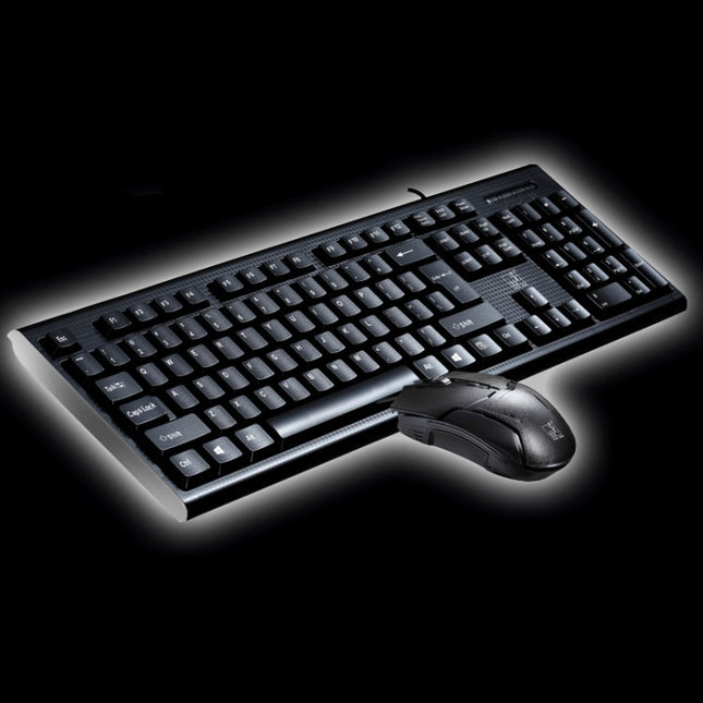 Chasing Leopard Q9 1600 DPI Professional Wired Grid Texture Gaming Office Keyboard + Optical Mouse Kit