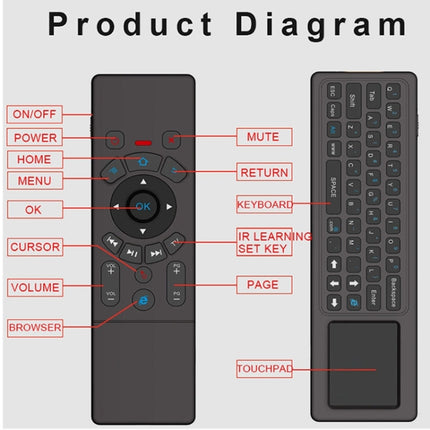 T6 Colorful Light Version Air Mouse 2.4GHz Wireless Keyboard Remote Controller with Touchpad & IR Learning for PC, Android TV Box / Smart TV, Multi-media Devices, T6