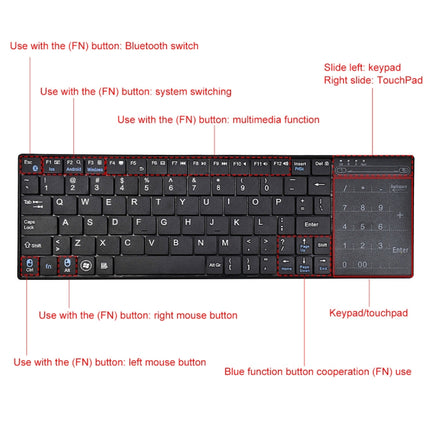 K-07 ABS Wireless Chargeable Bluetooth Touch Keyboard, K-07